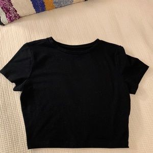 Wild Fable cropped tight black tee